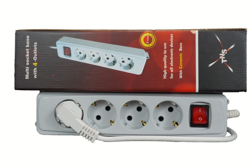 پریز 4 خانه ارت دار کابل 3 متر - تصویر 1